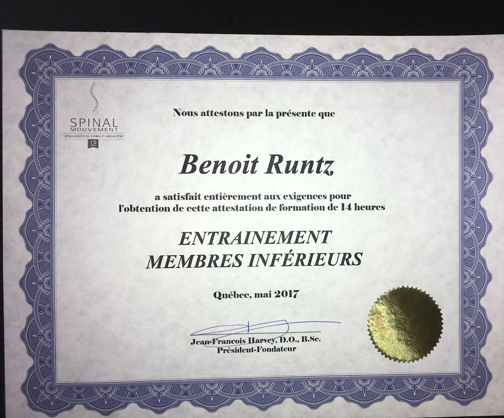Massothérapie Benoît Runtz | 9335 Boulevard du Centre-Hospitalier, Charny, QC G6X 1L7, Canada | Phone: (418) 473-4148