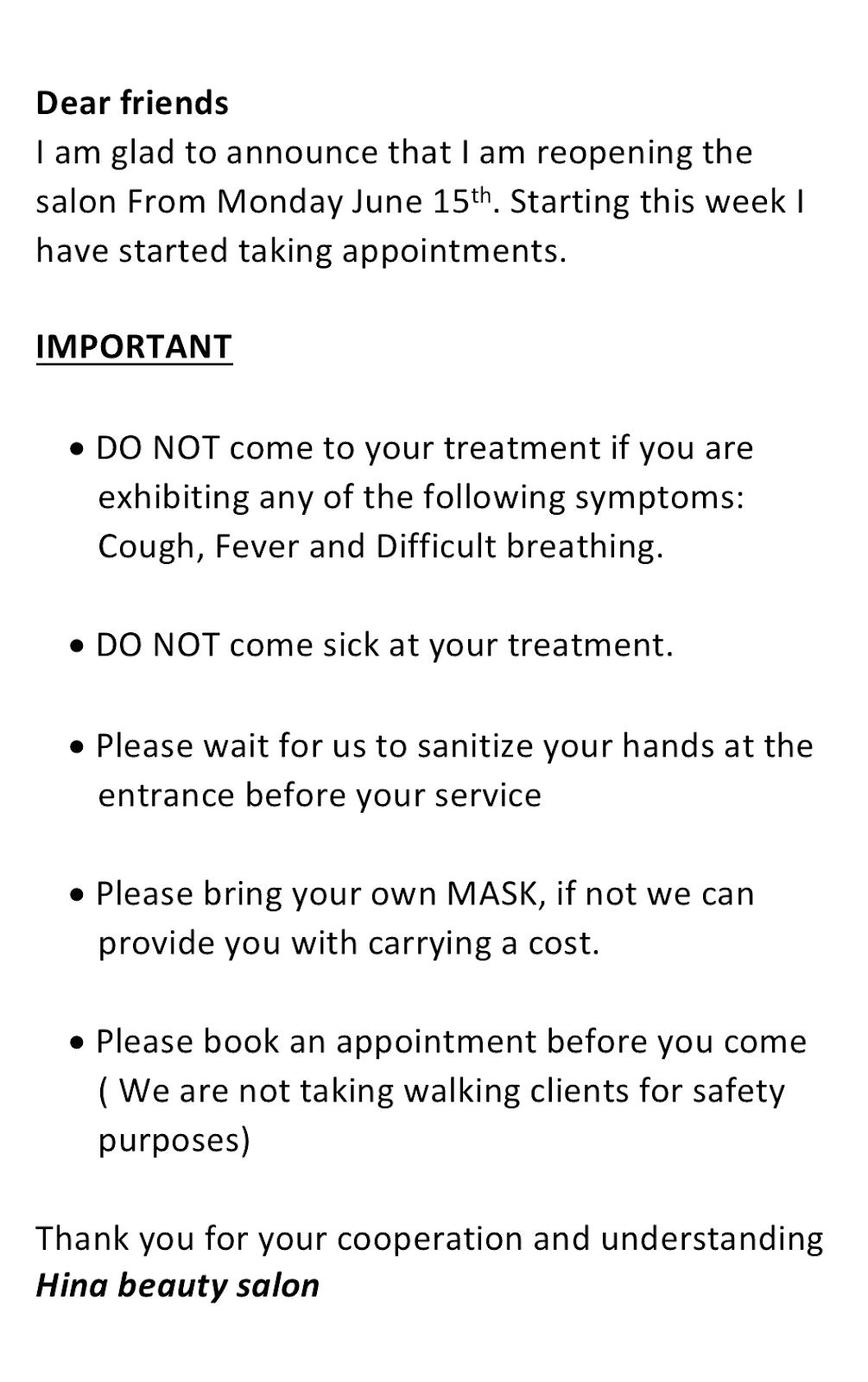 Hina beauty salon | 757 Rue Legendre E, Montréal, QC H2M 1H1, Canada | Phone: (514) 971-6786