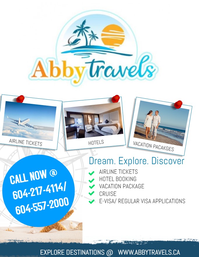 ABBY TRAVELS | 3723 Davie St, Abbotsford, BC V2S 6K7, Canada | Phone: (604) 557-2000