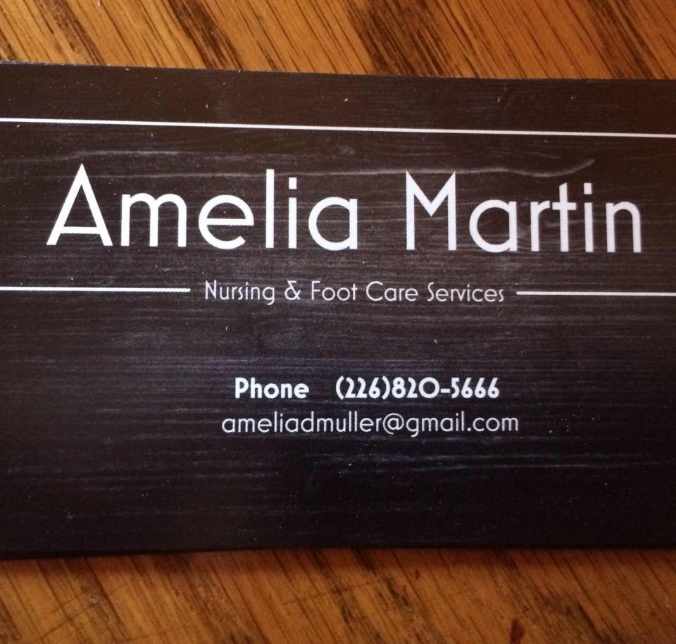 Amelia Martin Nursing and Foot Care | 0121 Side Rd 18 RR1, Fergus, ON N1M 2W3, Canada | Phone: (226) 820-5666