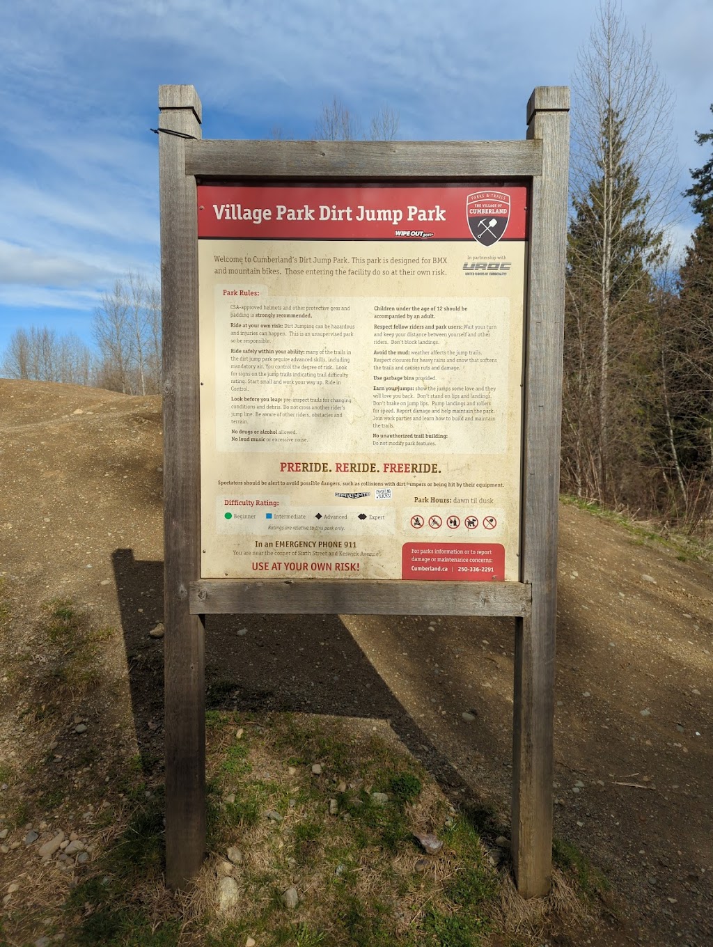 Village Park Dirt Jump Park | Keswick Ave, Cumberland, BC V0R 1S0, Canada | Phone: (250) 336-2291