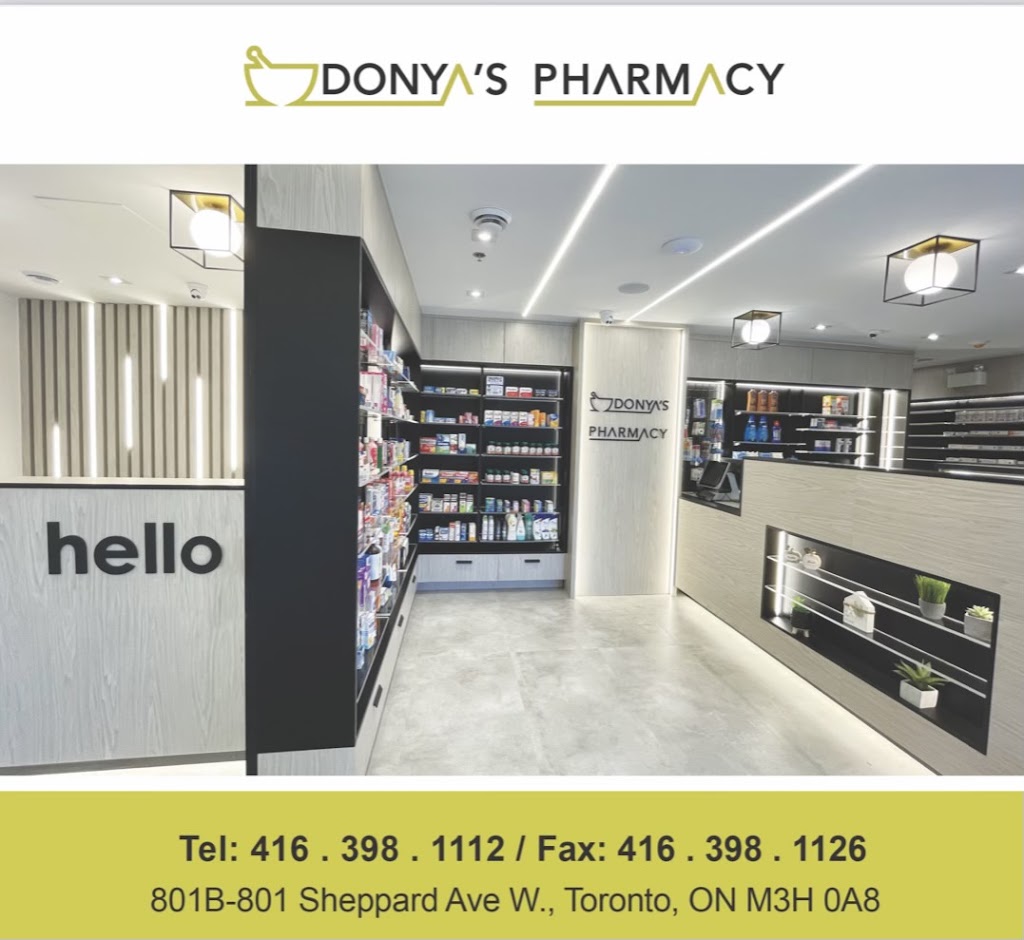 Donyas Pharmacy | 801 Sheppard Ave W #801B, Toronto, ON M3H 0A8, Canada | Phone: (416) 398-1112