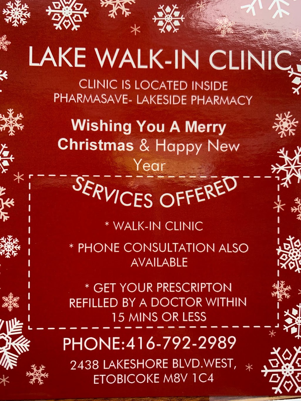 Lake Clinic | 2438 Lake Shore Blvd W, Etobicoke, ON M8V 1C4, Canada | Phone: (416) 792-2989