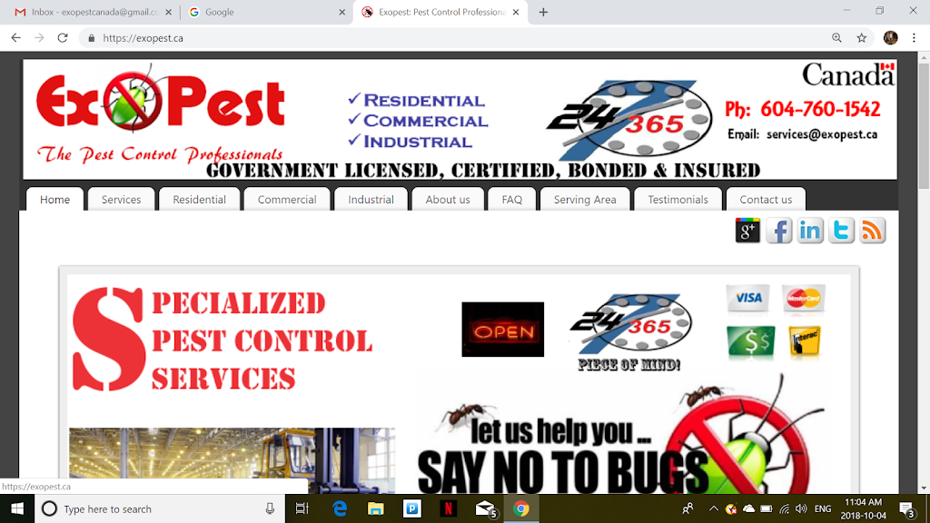 Exopest Pest control | 47, 20821 Fraser Hwy, Langley City, BC V3A 4G7, Canada | Phone: (604) 760-1542