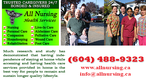 All Nursing Health Care Services Inc | 200-4170 Still Creek Dr, Burnaby, BC V5C 6C6, Canada | Phone: (604) 488-9323