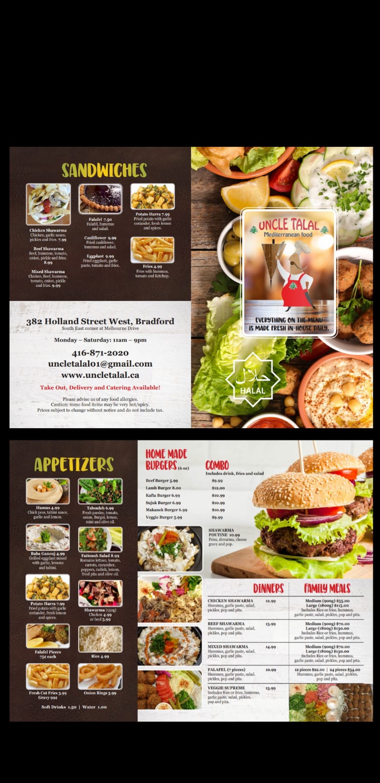 Uncle Talal | 382 Holland St W, Bradford, ON L3Z 1J3, Canada | Phone: (416) 871-2020