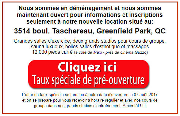 Centre de conditionnement pour la femme | 3514 Boulevard Taschereau, Greenfield Park, QC J4V 2B8, Canada | Phone: (450) 676-2525