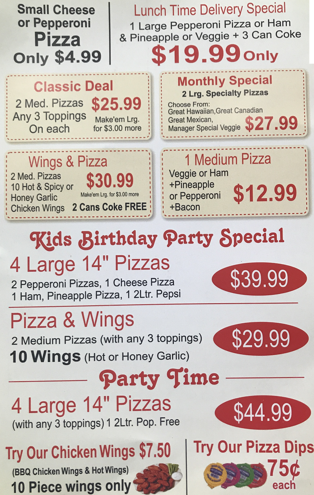 Classic Pizza | 27637 Fraser Hwy #103, Abbotsford, BC V4X 1M3, Canada | Phone: (604) 625-7499