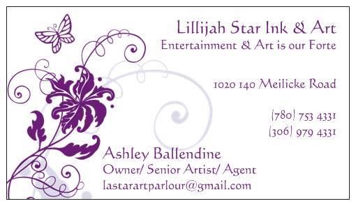 Lillijah Star Ink & Art | 140 Meilicke Rd, Saskatoon, SK S7K 7Y5, Canada | Phone: (306) 979-4331