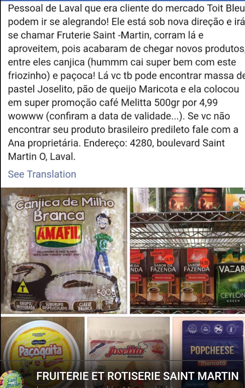 FRUITERIE ET ROTISERIE SAINT MARTIN | 4280 Boulevard Saint-Martin O, Laval, QC H7T 1C3, Canada | Phone: (450) 686-0360