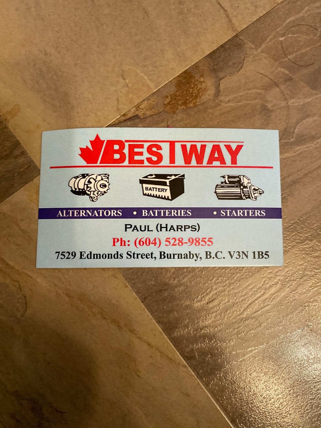 Bestway Starters & Batteries Ltd | 7529 Edmonds St, Burnaby, BC V3N 1B5, Canada | Phone: (604) 528-9855