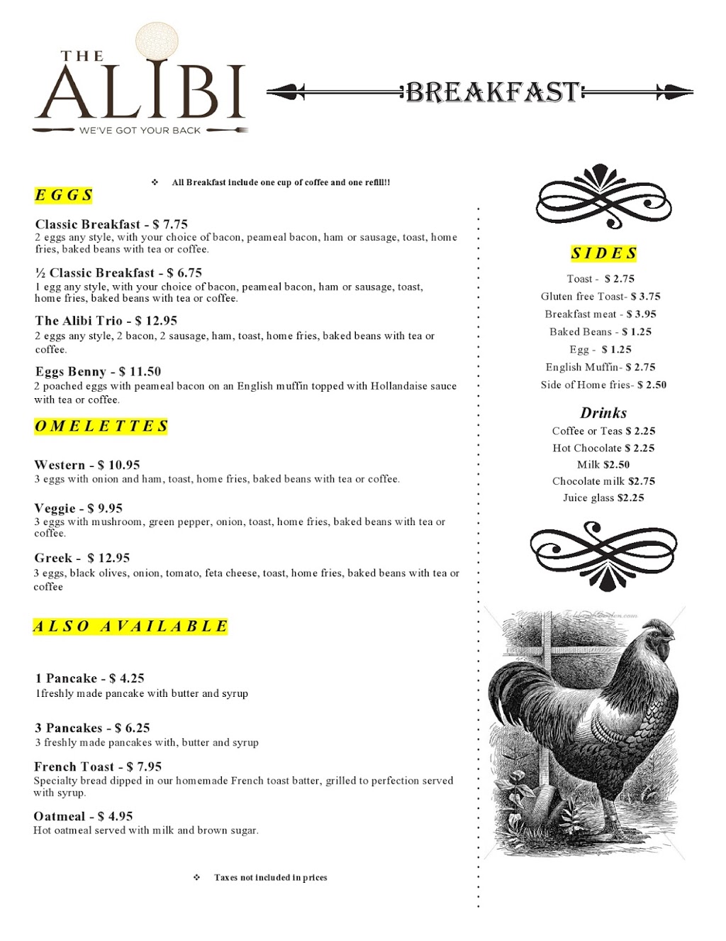 The Alibi Restaurant | 10912 Golf Club Rd, Iroquois, ON K0E 1K0, Canada | Phone: (613) 652-4343