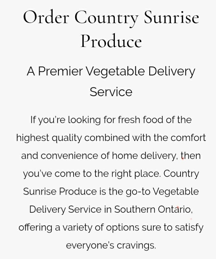 Country Sunrise Produce | 7725 Haggerty Rd, Bothwell, ON N0P 1C0, Canada | Phone: (226) 349-9355