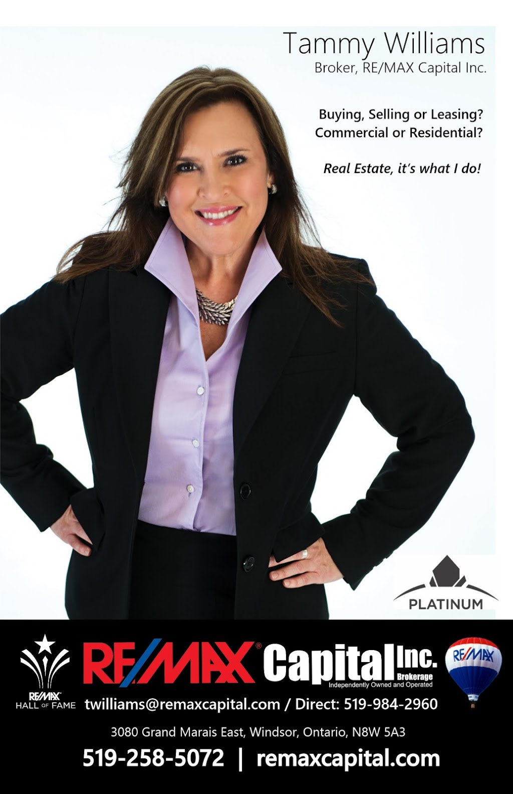 Tammy Williams Real Estate Broker | 3080 Grand Marais Rd E, Windsor, ON N8W 5A3, Canada | Phone: (519) 258-5072
