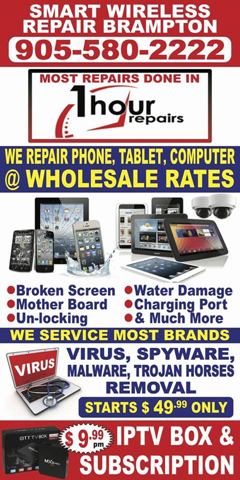 Smart wireless repair brampton | 519 Ray Lawson Blvd unit 3, Brampton, ON L6Y 0N2, Canada | Phone: (905) 580-2222