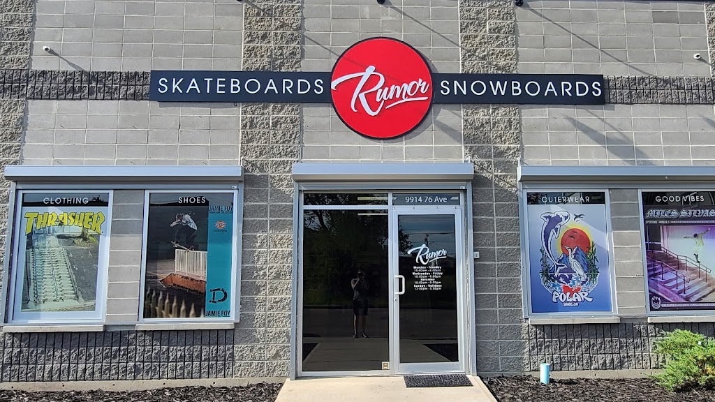 Rumor Skateboards & Snowboards Edmonton | 9914 76 Ave NW, Edmonton, AB T6E 1K7, Canada | Phone: (780) 422-0335