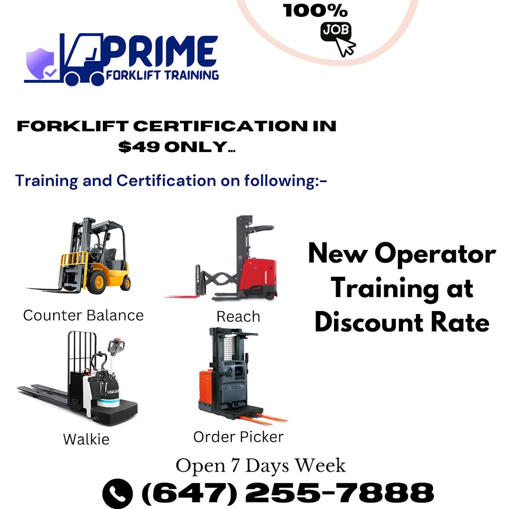 Prime Forklift Training School | 2340 Meadowvale Blvd, Mississauga, ON L5N 5P9, Canada | Phone: (647) 255-7888