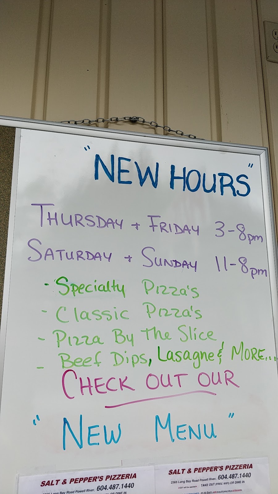 Salt and Peppers Pizzeria | 5C1, 2365 Lang Bay Rd, Powell River, BC V8A 0N5, Canada | Phone: (604) 487-1440