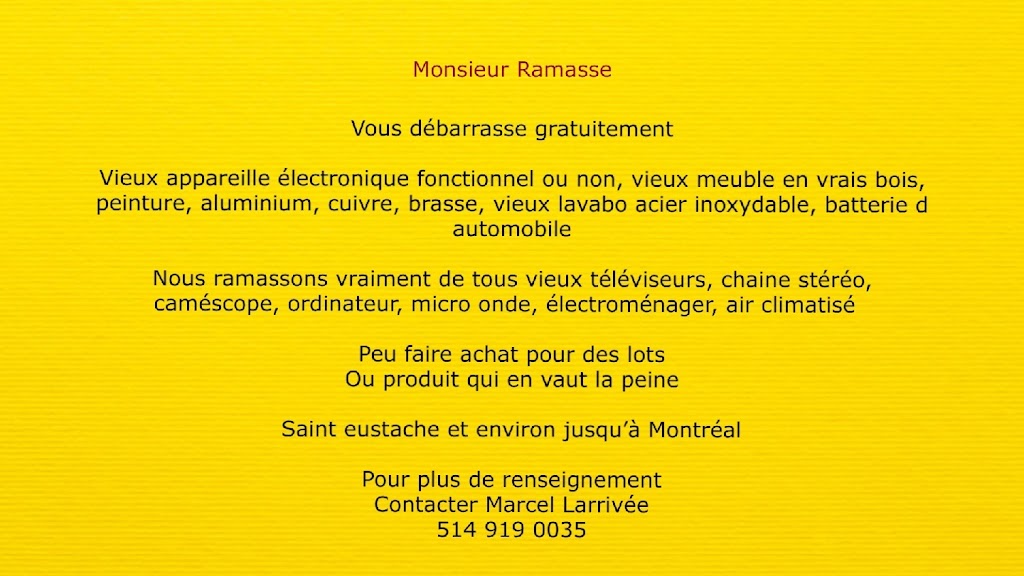 MONSIEUR RAMASSE entretien ménager m.c.l. | 369 Rue Laurin, Saint-Eustache, QC J7P 2G6, Canada | Phone: (514) 919-0035