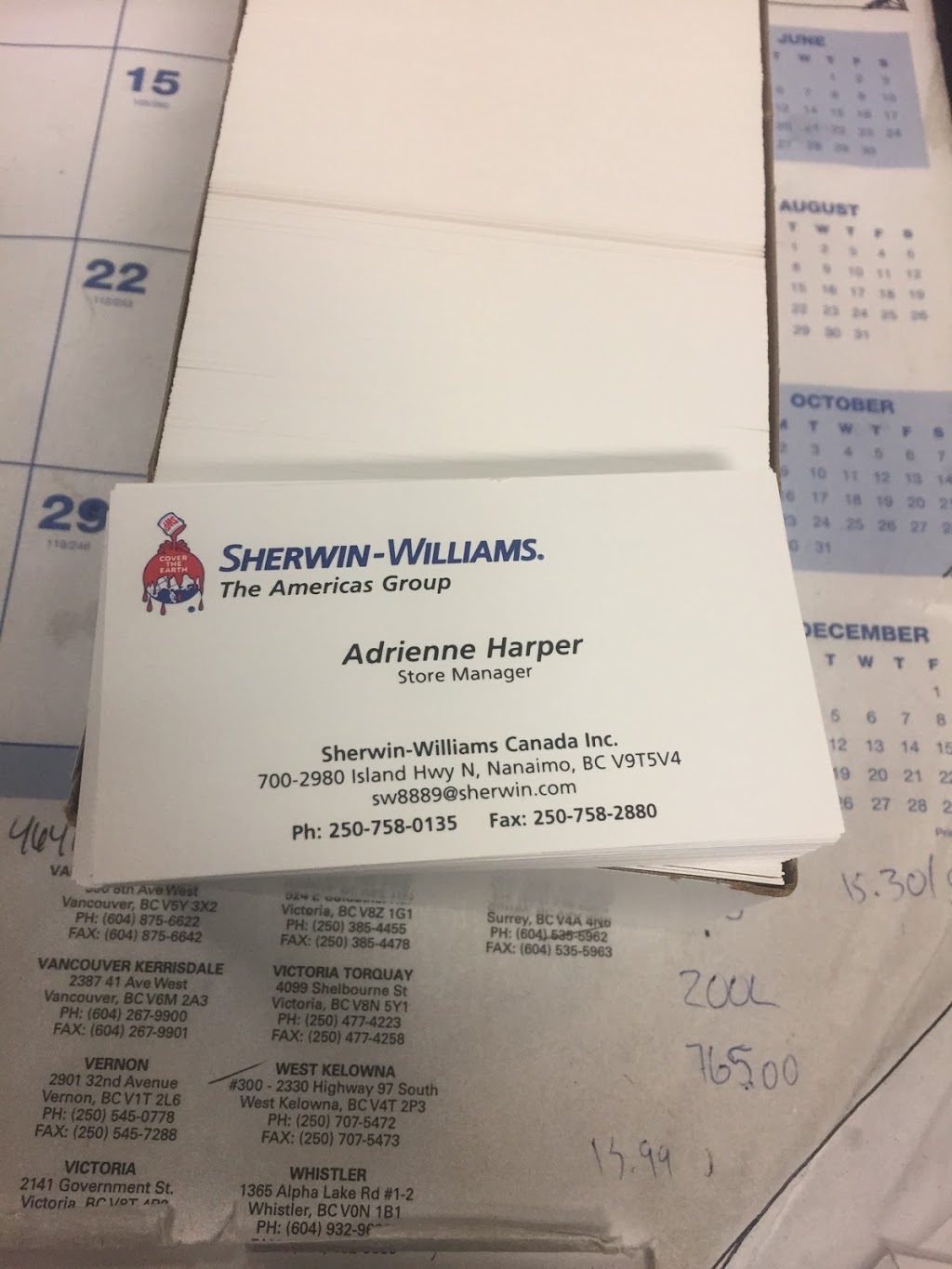 Sherwin-Williams Paint Store | 2980 Island Hwy N Ste 700, Nanaimo, BC V9T 5V4, Canada | Phone: (250) 758-0135
