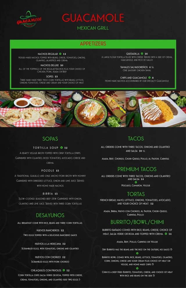 Guacamole Mexican Grill | 13646 Grosvenor Rd, Surrey, BC V3R 5C9, Canada | Phone: (604) 580-0840