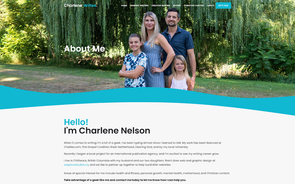 Charlene Writes | 9834 Barber Dr, Chilliwack, BC V2P 4G7, Canada | Phone: (604) 799-2828