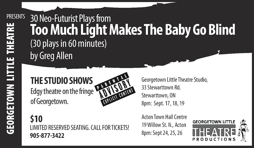 Georgetown Little Theatre | 33 Stewarttown Rd, Georgetown, ON L7G 4S5, Canada | Phone: (905) 877-3422