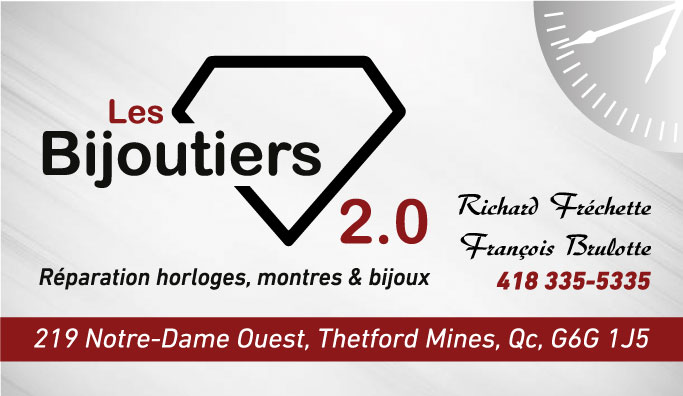 Les Bijoutiers 2.0 | 219 Rue Notre Dame O, Thetford Mines, QC G6G 1J5, Canada | Phone: (418) 335-5335