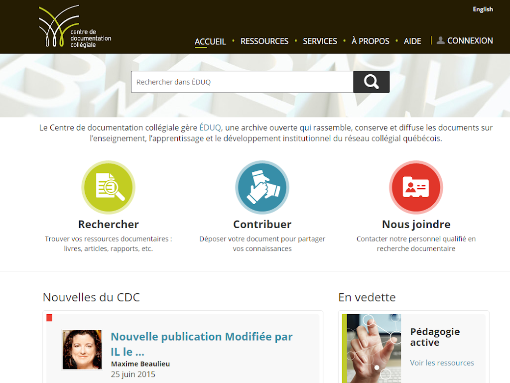 Centre de documentation collégiale (CDC) | 1111 Rue Lapierre, Montréal, QC H8N 2J4, Canada | Phone: (514) 364-3327