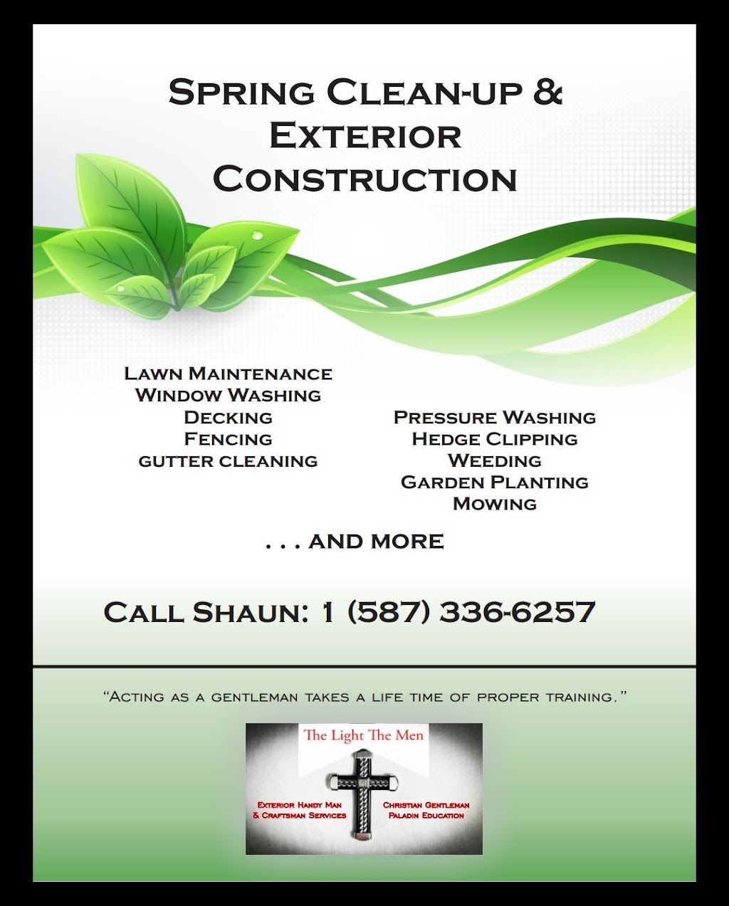 The Light The Men | 4508 47 Ave, Leduc, AB T9E 5S9, Canada | Phone: (587) 336-6257