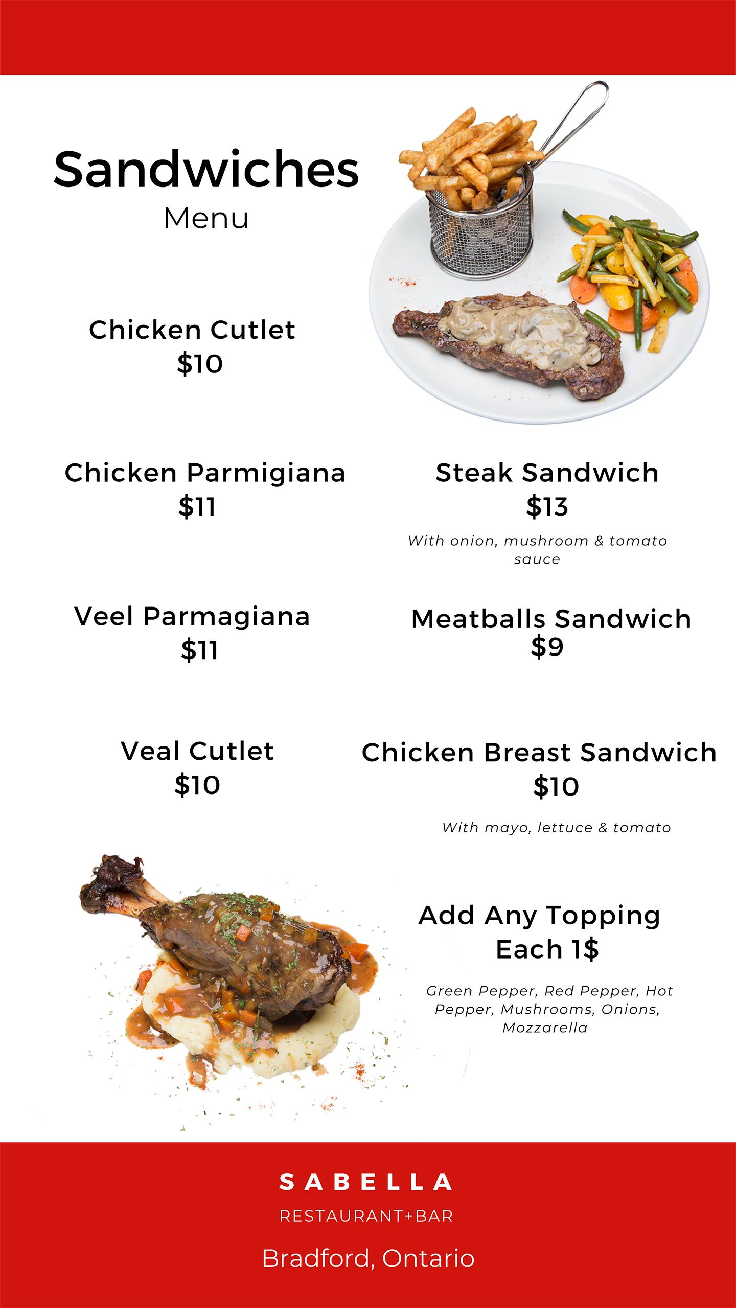 Sabella Restaurant | 23 Barrie St, Bradford, ON L3Z 1R6, Canada | Phone: (905) 551-8800