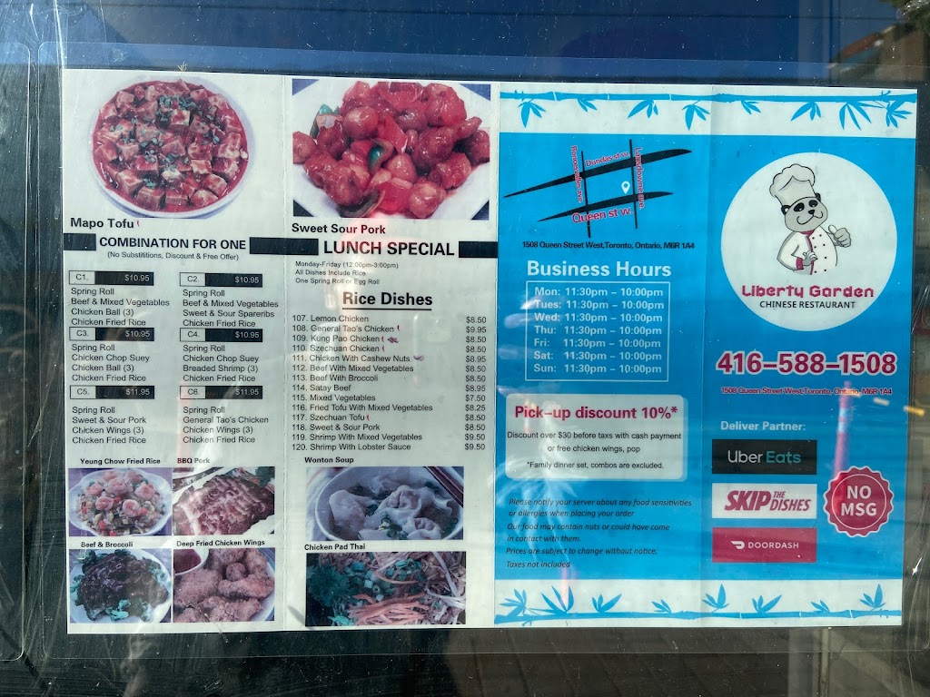 Liberty Garden Chinese Restaurant | 1508 Queen St W, Toronto, ON M6R 1A4, Canada | Phone: (416) 588-1508