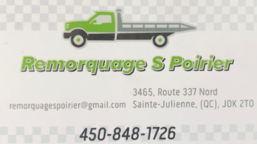 Remorquages Poirier | 3465 QC-337, Sainte-Julienne, QC J0K 2T0, Canada | Phone: (450) 848-1726