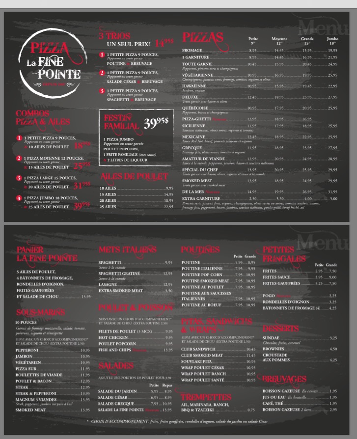 Pizza La Fine Pointe | 101 Av. de lÉglise, Lac-des-Écorces, QC J0W 1H0, Canada | Phone: (819) 585-4242