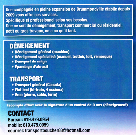 Transport Boucher 88 Inc | 895 Boulevard Lemire O, Drummondville, QC J2B 8A9, Canada | Phone: (819) 475-0959
