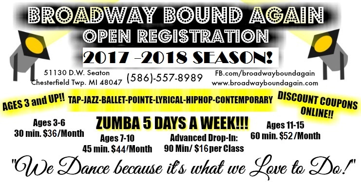 Broadway Bound Again!, LLC. | 51130 D W Seaton Dr, New Baltimore, MI 48047, USA | Phone: (586) 557-8989