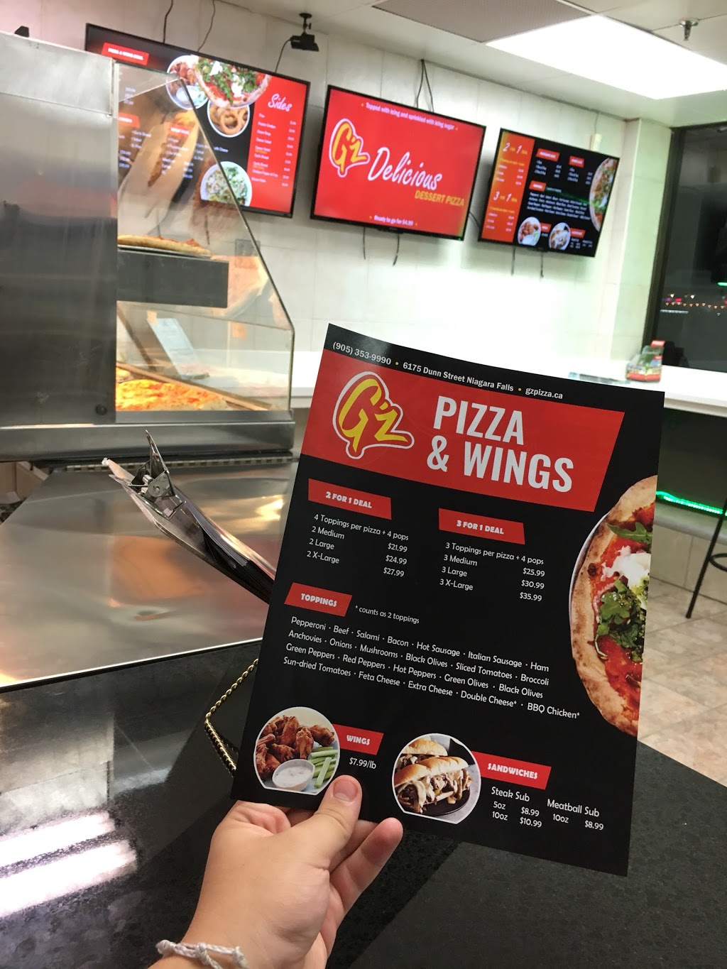 Gz Pizza & Wings | 6175 Dunn St, Niagara Falls, ON L2G 2P4, Canada | Phone: (905) 353-9990