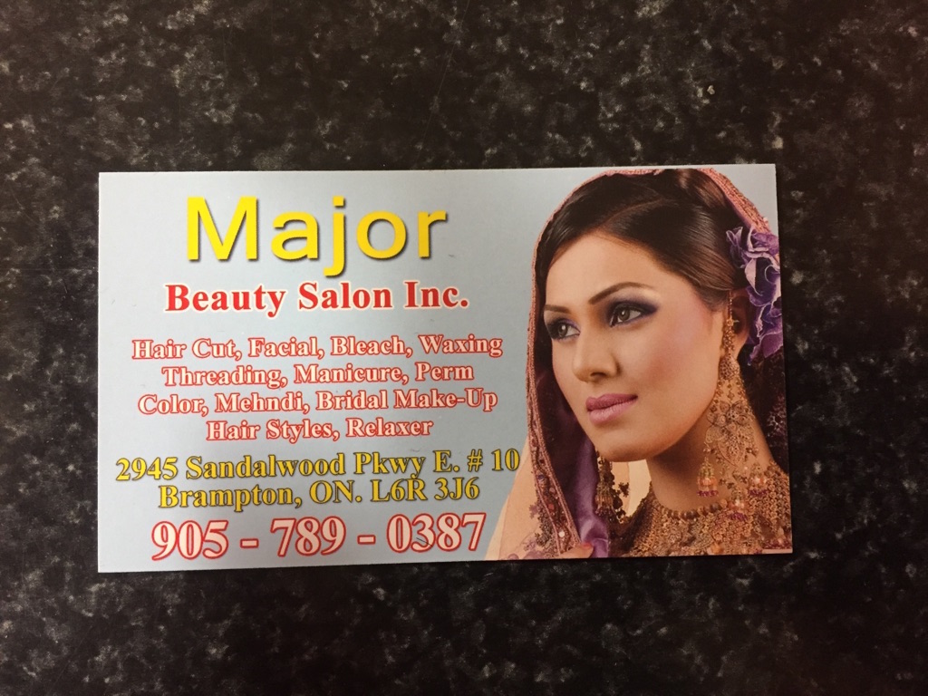 Major Beauty Salon | 2945 Sandalwood Pkwy E, Brampton, ON L6R 3J6, Canada | Phone: (905) 789-0387