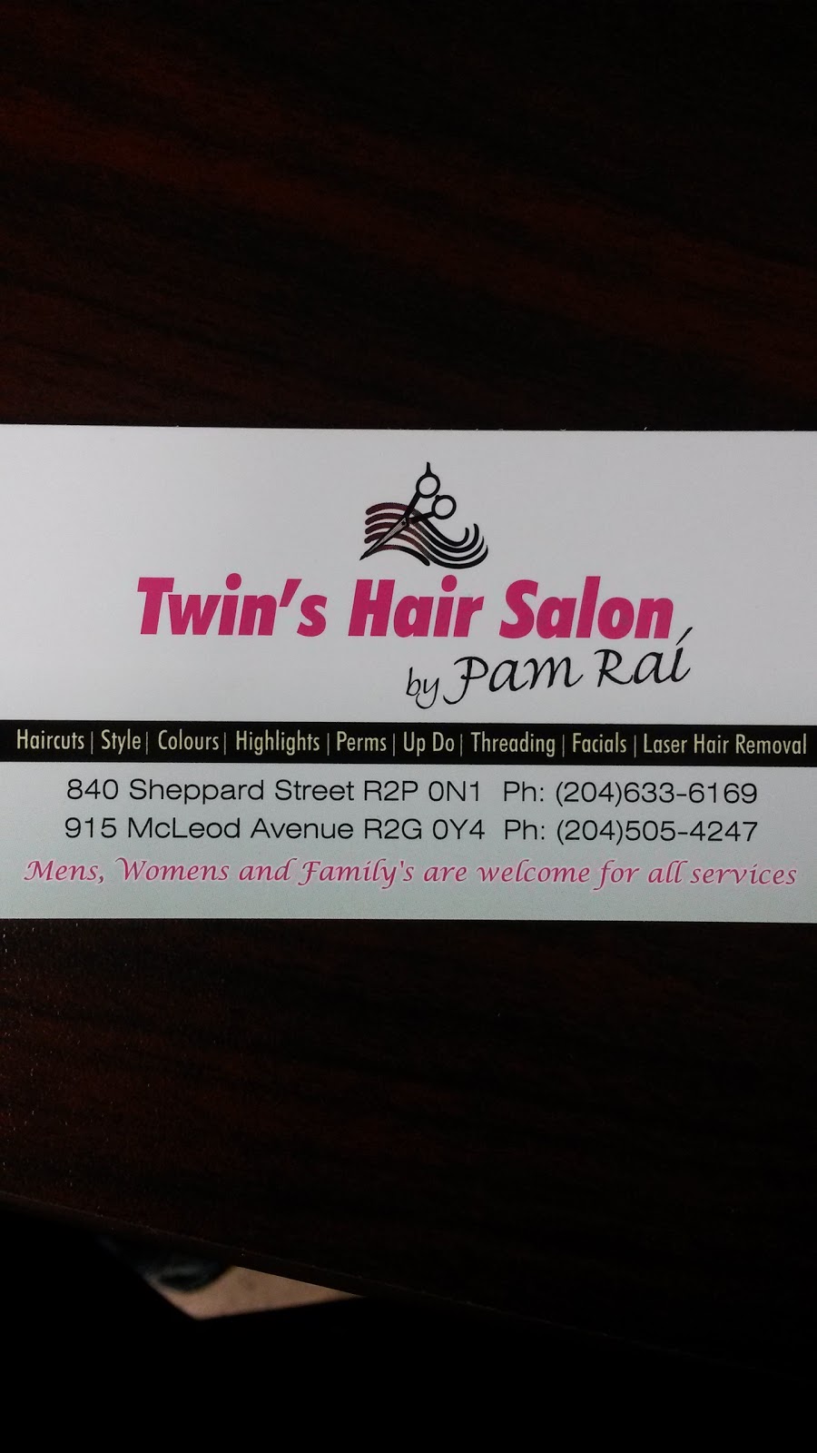 Twins Hair Salon | 840 Sheppard St, Winnipeg, MB R2P 0N1, Canada | Phone: (204) 633-6169