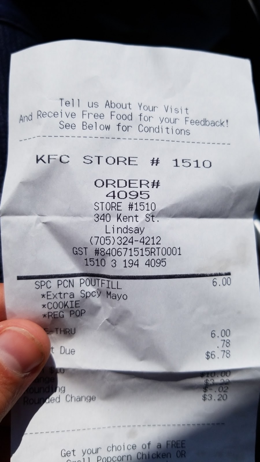 KFC | 63 Lindsay St S, Lindsay, ON K9V 2M1, Canada | Phone: (705) 324-4212