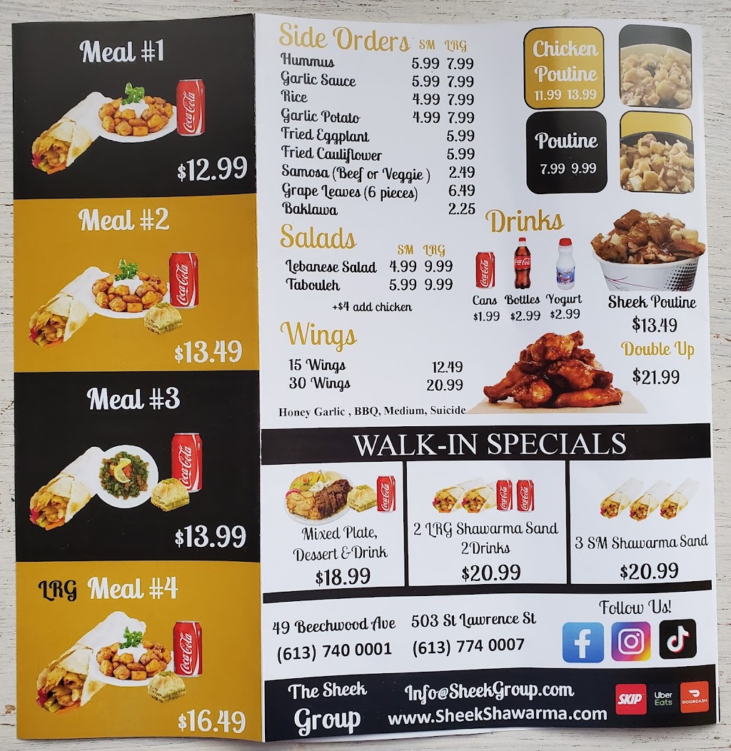 Sheek Shawarma & Grill | 49 Beechwood Ave., Ottawa, ON K1M 1L9, Canada | Phone: (613) 740-0001