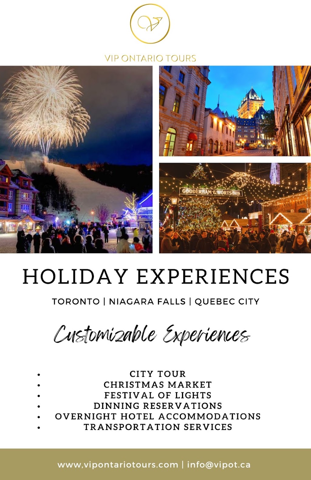 VIP Ontario Tours | 1020 Rue Bouvier Suite 400, Québec, QC G2K 0K9, Canada | Phone: (877) 705-9537