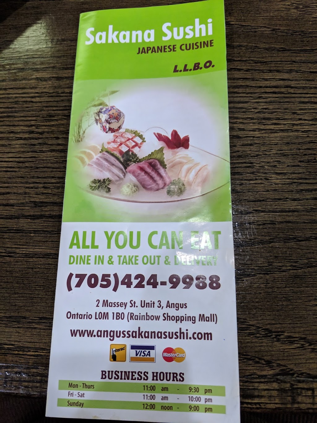 Sakana Sushi | 2 Massey St #3, Angus, ON L0M 1B0, Canada | Phone: (705) 424-9988