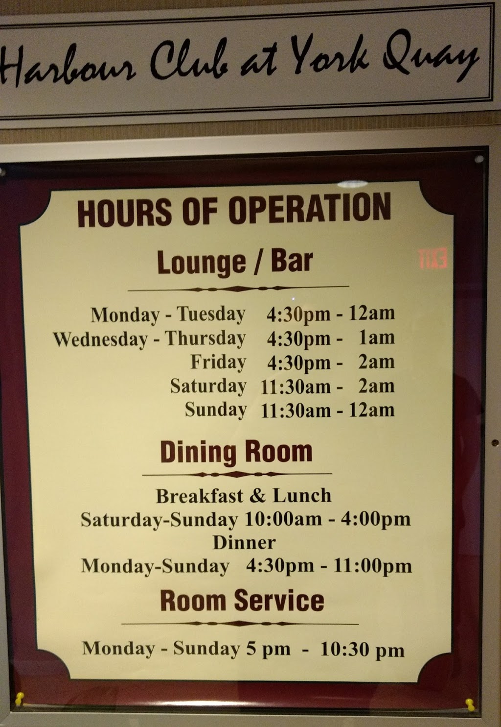 Harbour Club at York Quay | 99 Harbour Square, Toronto, ON M5J 2T5, Canada | Phone: (416) 203-9400