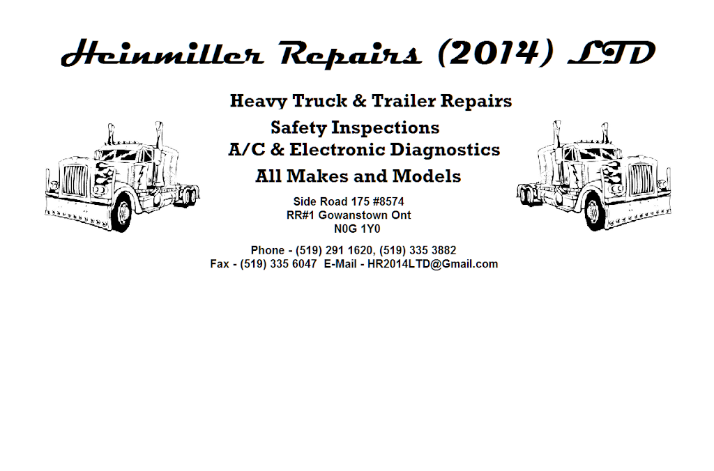 Heinmiller Repairs 2014 Ltd. | 8574 Road 175, Gowanstown, ON N0G 1Y0, Canada | Phone: (519) 291-1620