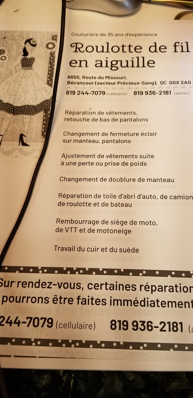 Roulotte de Fil en Aiguille | 6655 Route du Missouri, Bécancour, QC G9H 3H6, Canada | Phone: (819) 244-7079