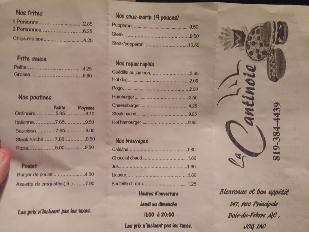 Bar chez Ester / Cantine le cantinoie | 347 Rue Principale, Baie-du-Febvre, QC J0G 1A0, Canada | Phone: (819) 384-4439