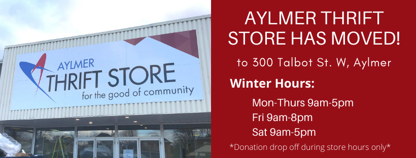 Aylmer Thrift Store | 300 Talbot St W, Aylmer, ON N5H 1K2, Canada | Phone: (519) 765-1356