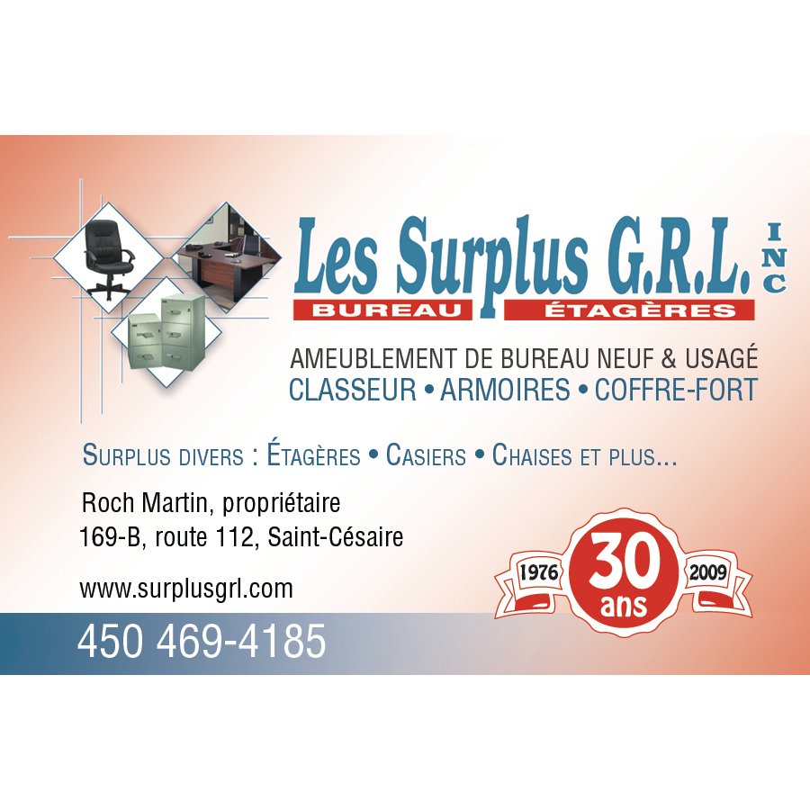 Surplus G R L Inc (Les) | 169-B QC-112, Saint-Césaire, QC J0L 1T0, Canada | Phone: (450) 469-4185