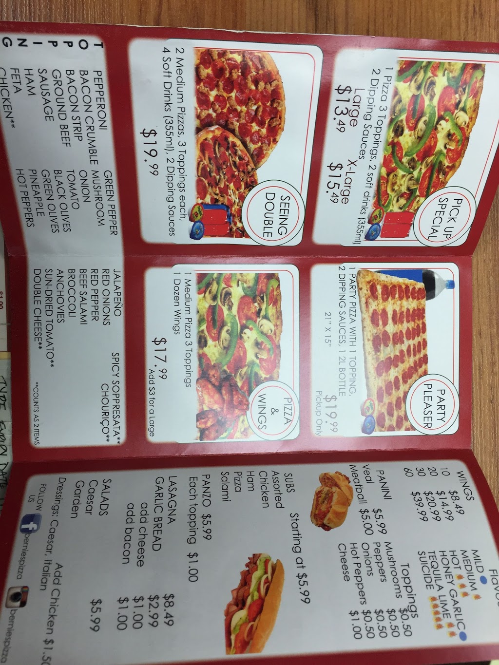 Bernies Pizza | 52 Queen St #3, Gilford, ON L0L 1R0, Canada | Phone: (705) 458-2001